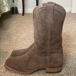 Tecovas Square Toed Suede Boots